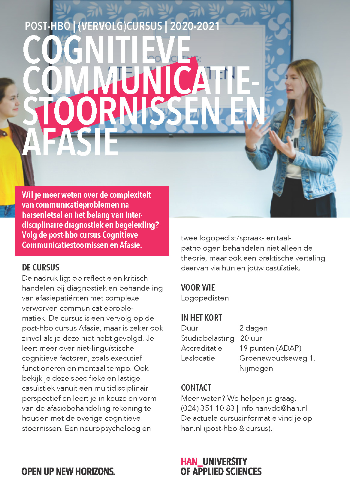 HAN Flyer_post-hbo_Cognitieve Communicatiestoornissen en Afasie 2020-2021